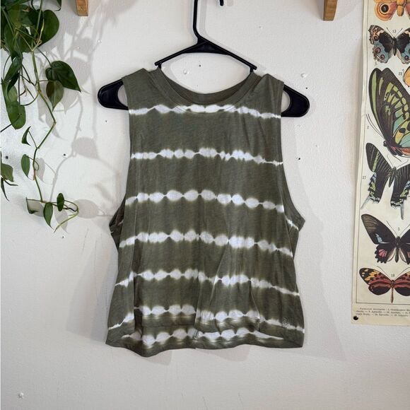 Green tie dye muscle tank top - Picture 1 of 2